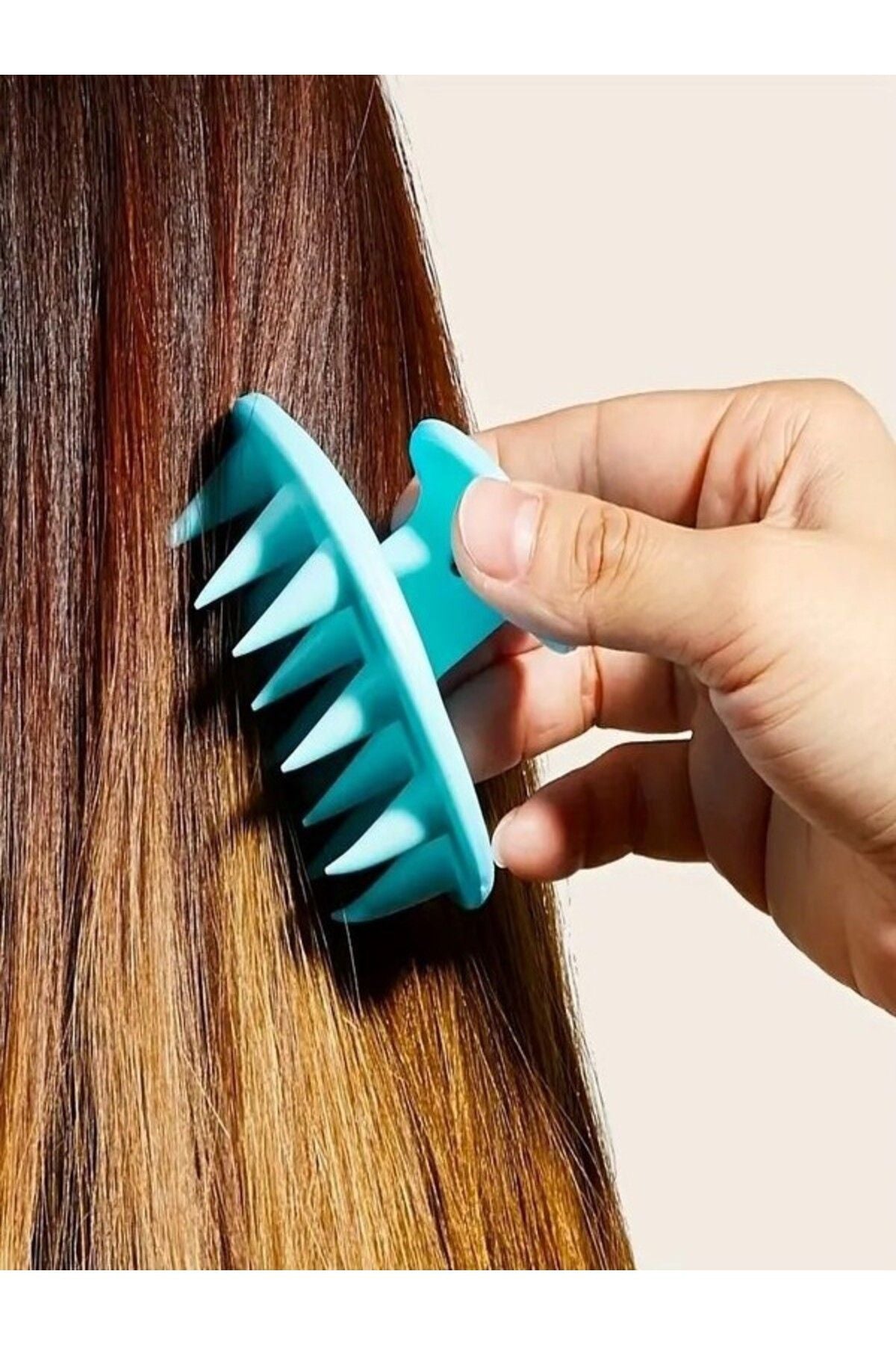 Anında Kapımda | Silikon Dişli Şampuan Tarağı Saç Derisine Masaj Yapan Duş Fırçası