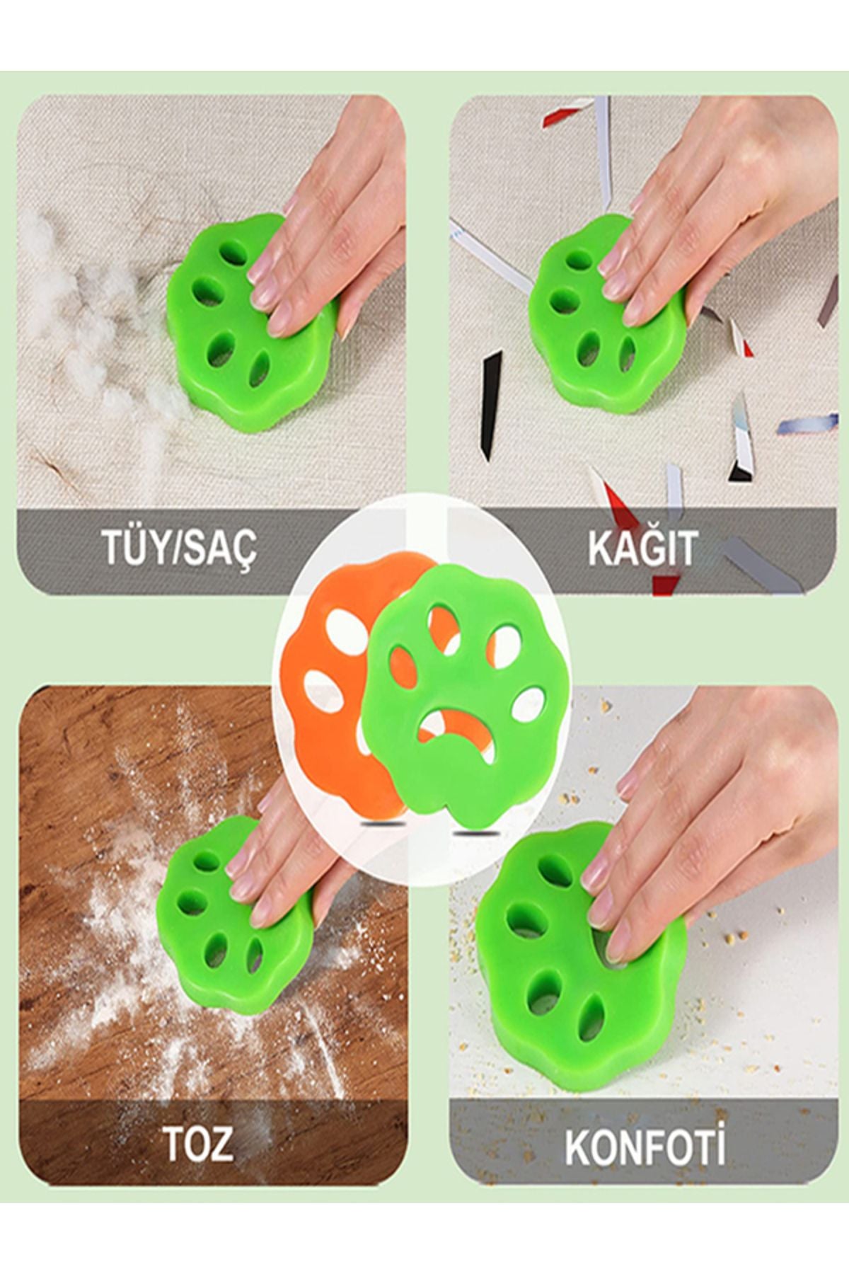 Anında Kapımda | Yıkanabilir Pati Tasarımlı Tüy ve Toz Toplayıcı – Çamaşır Makinesi ve Ev Kullanımı İçin Çok Amaçlı Temizlik Aparatı