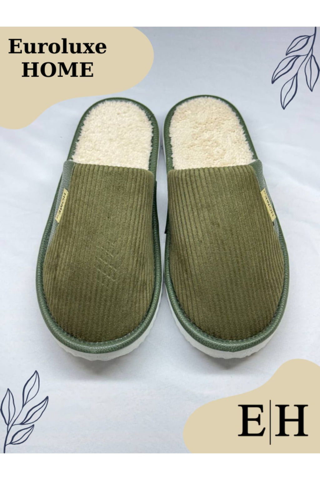 Anında Kapımda | Unisex Kadife Deri Detaylı EVA Taban Ev Terliği – Rahat, Hafif ve Şık Tasarım