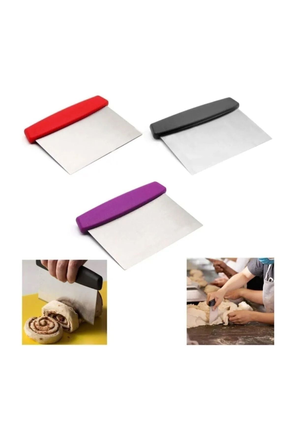 Anında Kapımda | Paslanmaz Lüks Çelik Hamur Kesme Aparatı – Çok Amaçlı Spatula ve Kesici