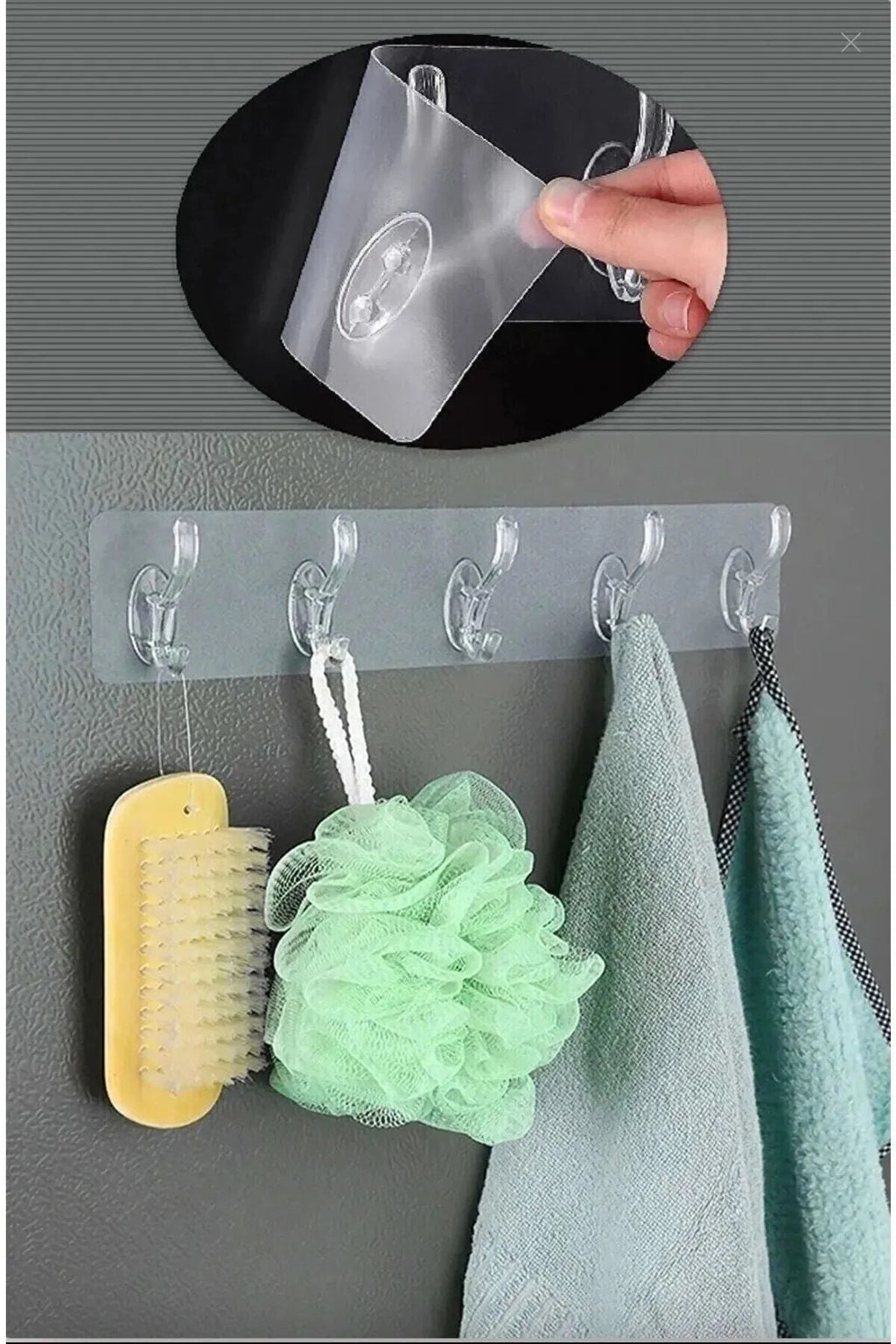 Anında Kapımda | 5’li Kendinden Yapışkanlı Güçlü Silikon Şeffaf Askılık – Kapı Arkası, Mutfak, Banyo, Duvar Askı