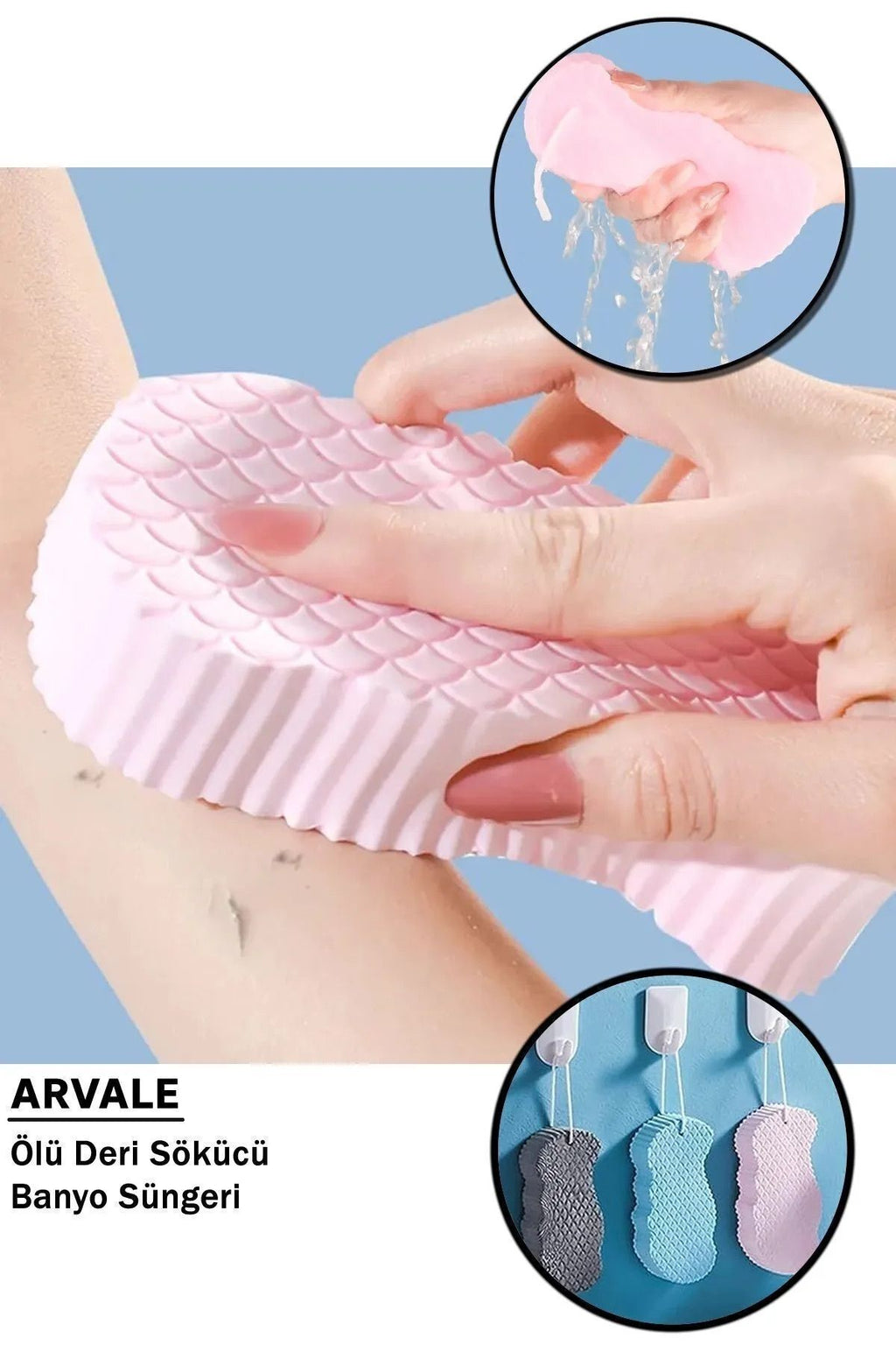 Anında Kapımda | Bebek Banyo Ölü Deri Sökücü Sünger – Yoğun Peeling ve Masaj Duş Süngeri