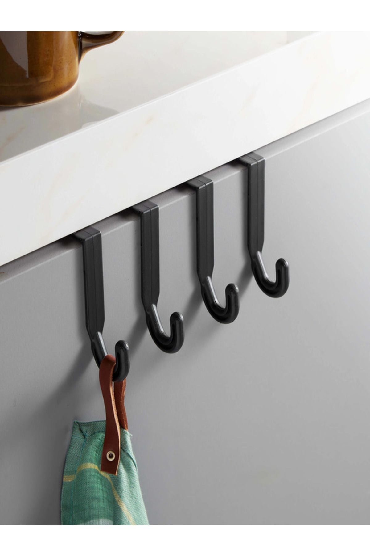 Anında Kapımda | 4’lü Çok Amaçlı Siyah Renkli Pratik Askı