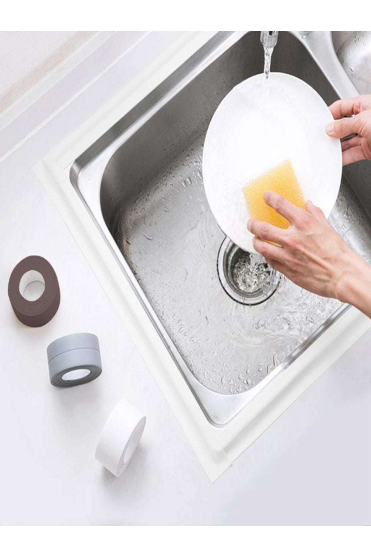 Anında Kapımda | Su Sızdırmaz Lavabo Küvet Ocak Kenar İzolasyon Bandı – Beyaz Tamir ve Koruma Bandı