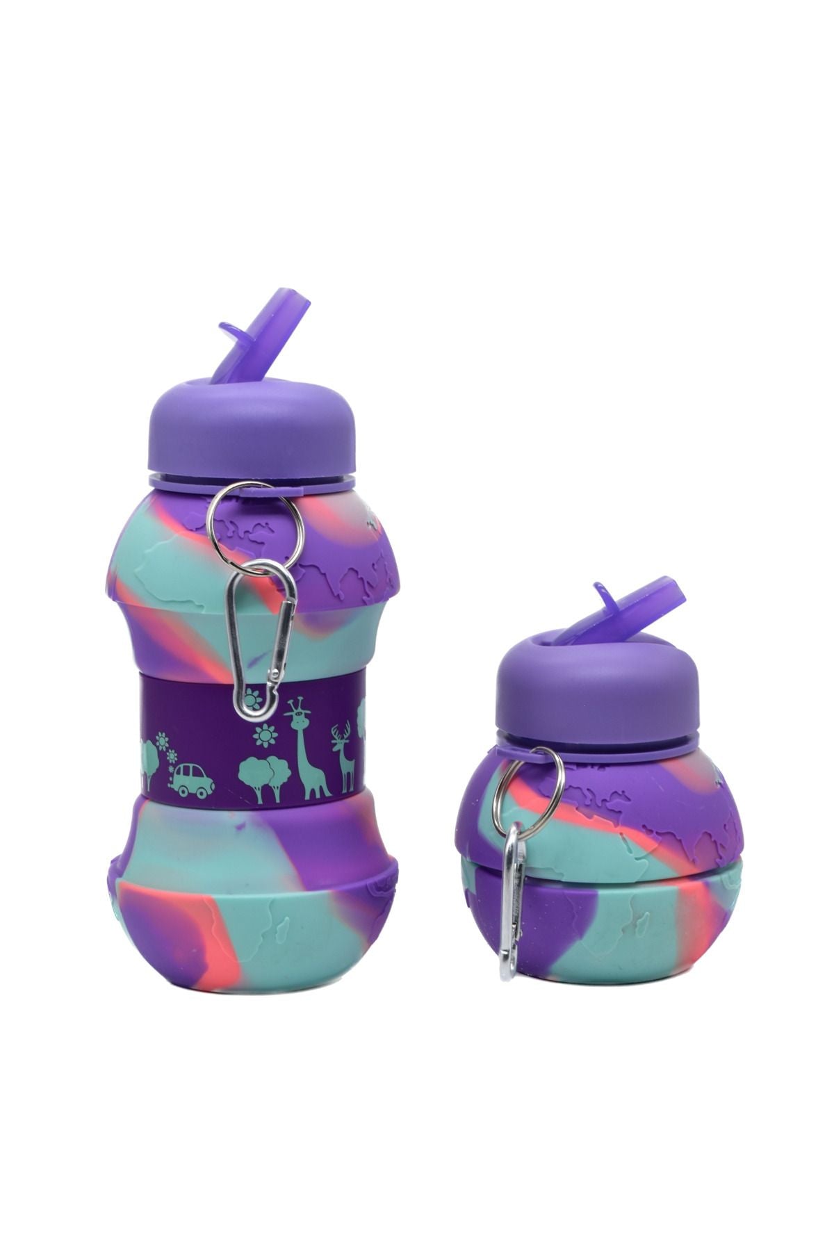 Anında Kapımda | Silikon Katlanabilir Sızdırmaz Pipetli Suluk – 550 ML Çocuk Okul ve Seyahat Matara