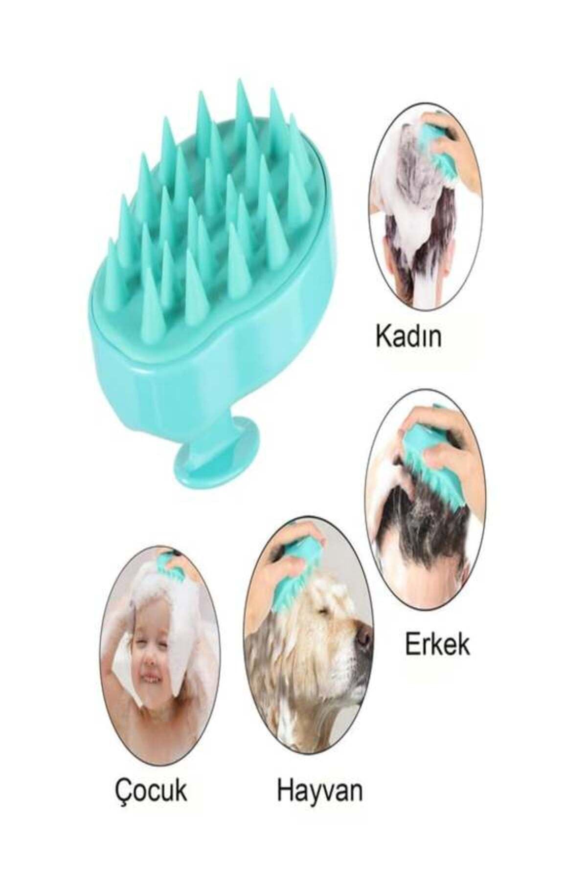 Anında Kapımda | Silikon Dişli Şampuan Tarağı Saç Derisine Masaj Yapan Duş Fırçası