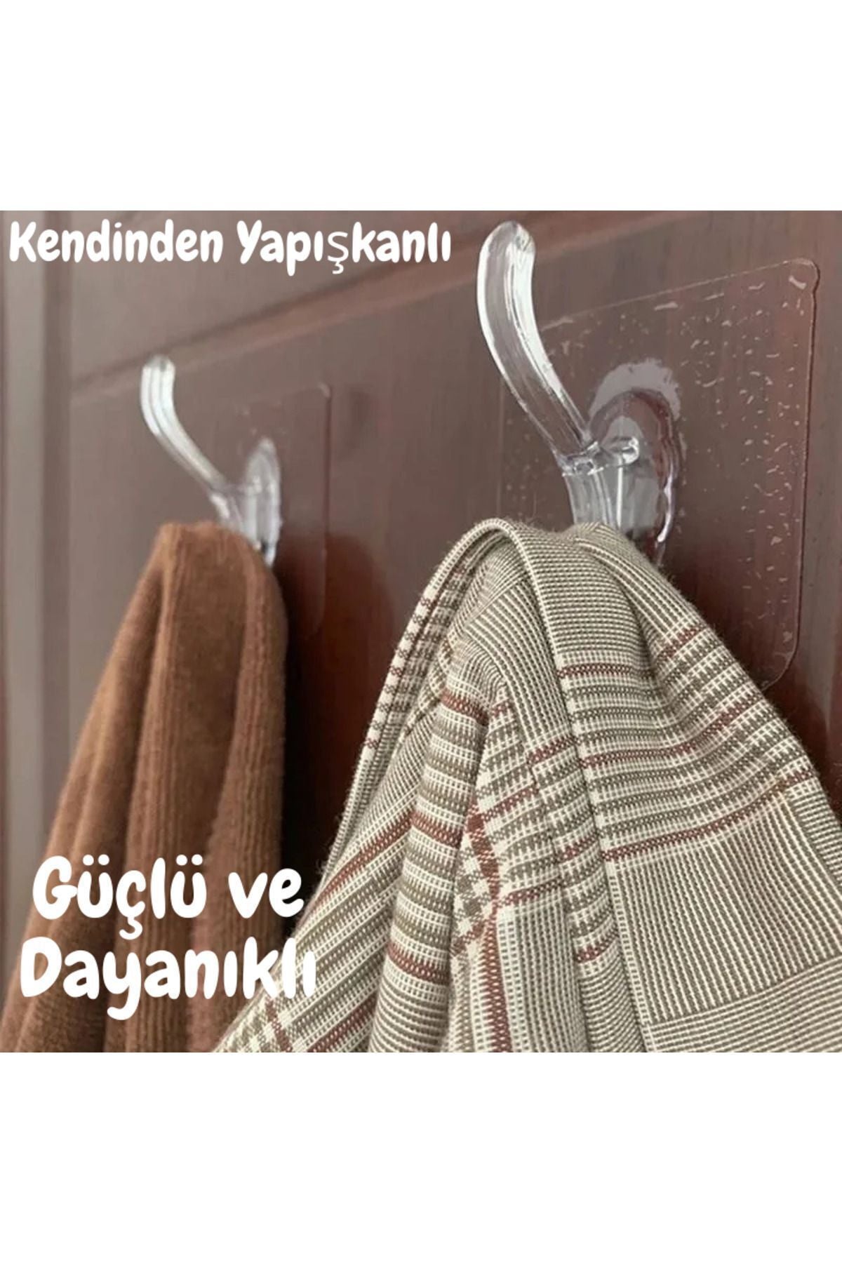 Anında Kapımda | 1’li Kendinden Yapışkanlı Güçlü Silikon Şeffaf Askılık Kapı Arkası Duvar Banyo Mutfak Askı