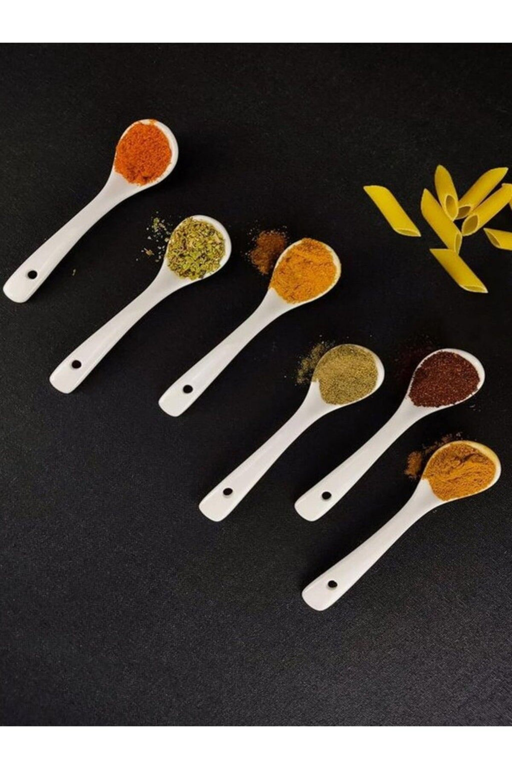 Anında Kapımda | 12’li Porselen Çay Kaşığı Seti – Beyaz Seramik Tatlı, Kahve ve Dondurma Kaşıkları