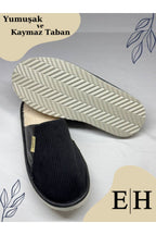 Anında Kapımda | Unisex Kadife Deri Detaylı EVA Taban Ev Terliği – Rahat, Hafif ve Şık Tasarım