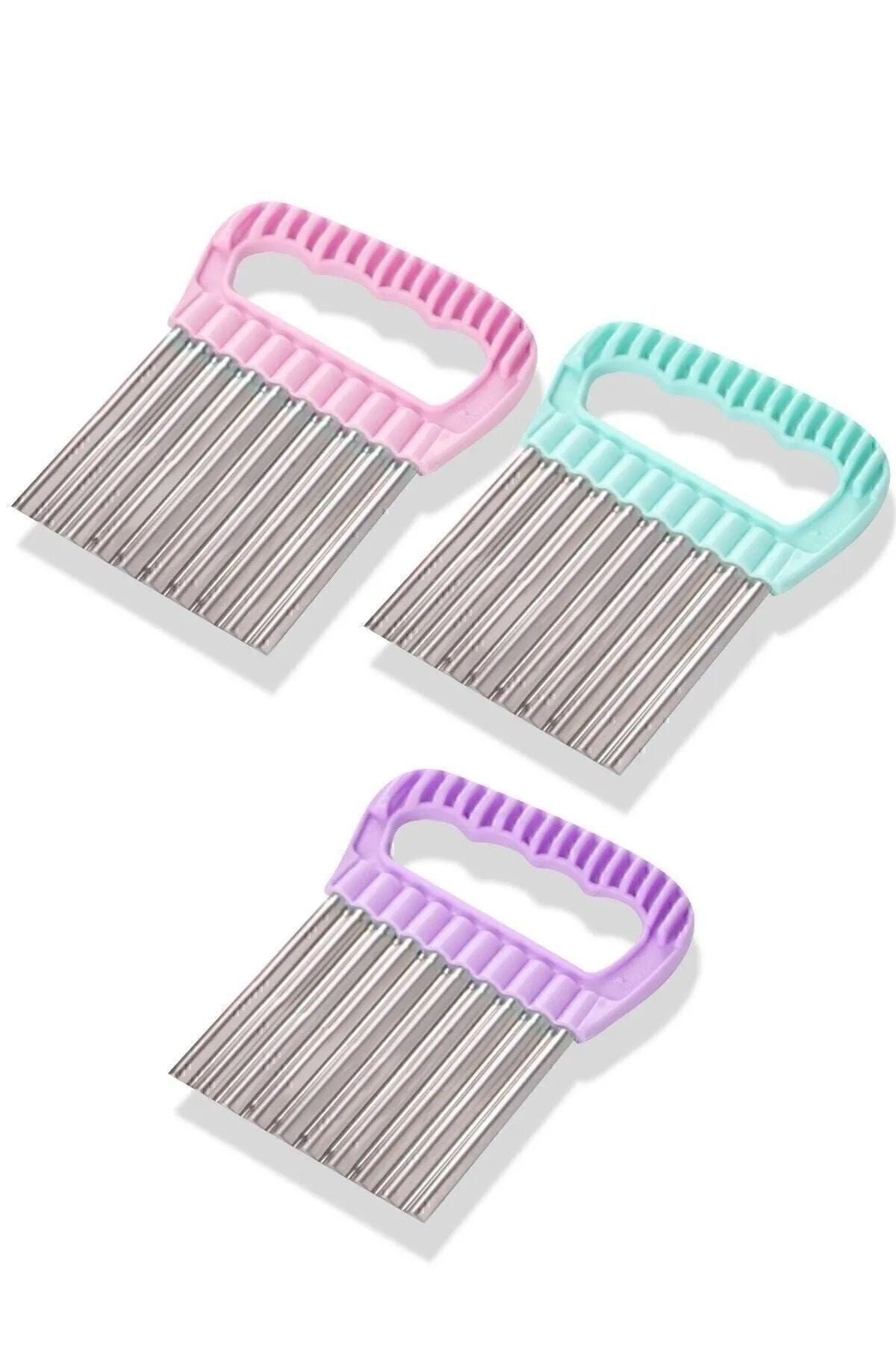 Anında Kapımda | Cips Patates Doğrayıcı Chips Chopper Şekilli Sebze Meyve Dilimleyici Bıçak Hamur Kesici Paslanmaz