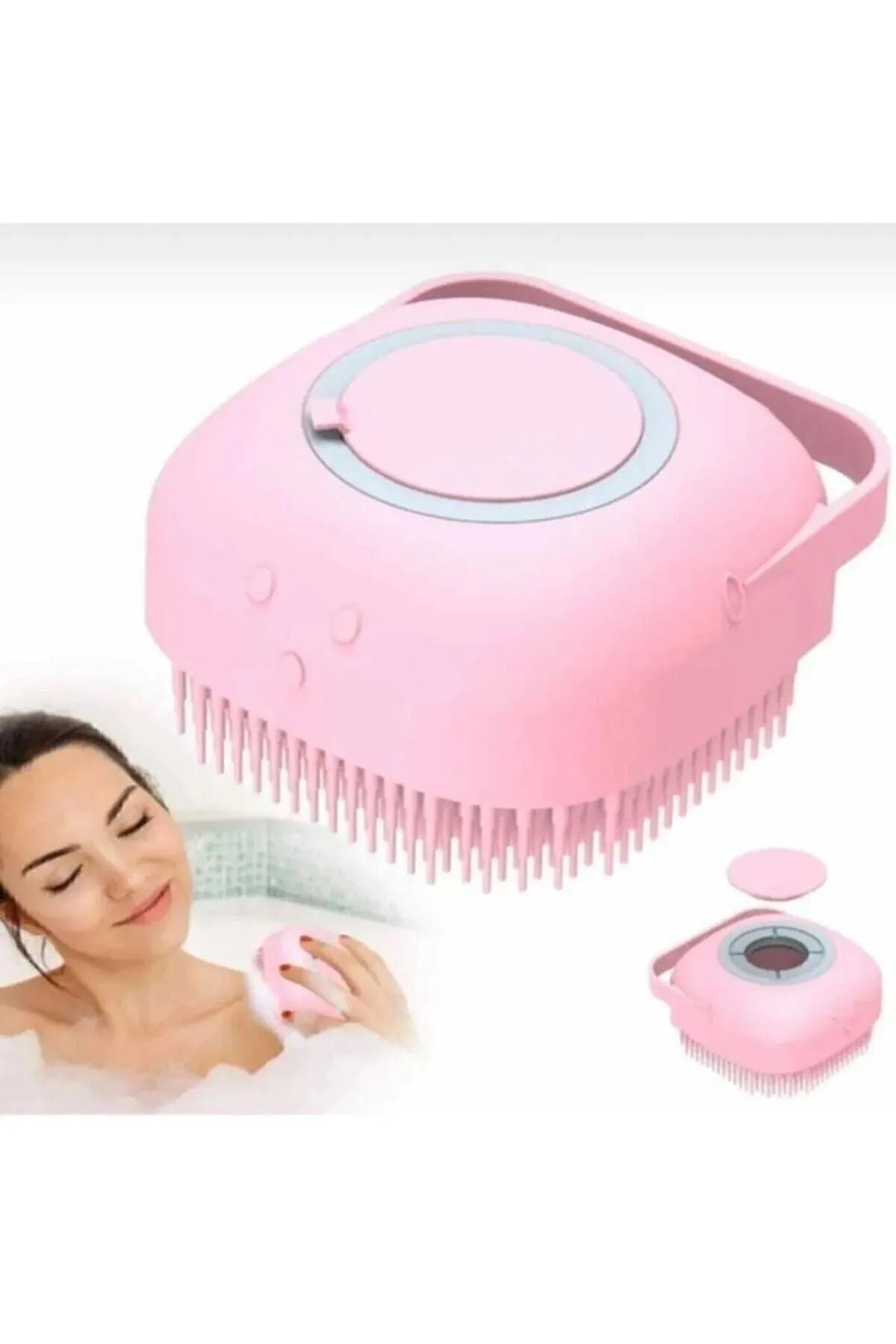 Anında Kapımda | Duş Jeli Hazneli Banyo Lifi Silikon Fırça Kese Çok Amaçlı Vücut Temizleme Peeling Kesesi