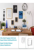 Anında Kapımda | 10 Adet Geçmeli Klips Askı – Yapışkanlı Tablo, Ayna ve Resim Sabitleme Aparatı