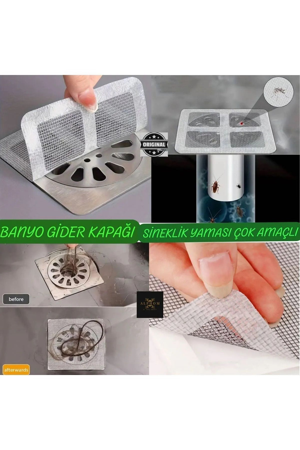 Anında Kapımda | 10’lu Kendinden Yapışkanlı Gider Kapatıcı & Pislik Tutucu Çelik Bant