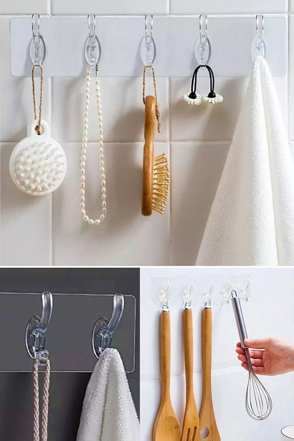 Anında Kapımda | 5’li Kendinden Yapışkanlı Güçlü Silikon Şeffaf Askılık – Kapı Arkası, Mutfak, Banyo, Duvar Askı