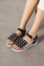 Anında Kapımda | Kadın Yazlık Tokalı Rahat Örgü Sandalet Terlik – Hafif Günlük Ayakkabı Modeli