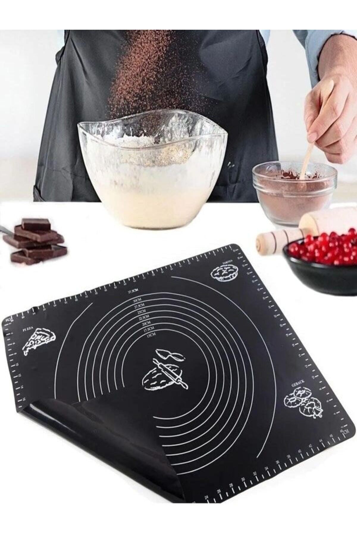 Anında Kapımda | Kaydırmaz Silikon Hamur Açma Matı – Büyük Boy Pratik ve Kullanışlı Hamur Örtüsü