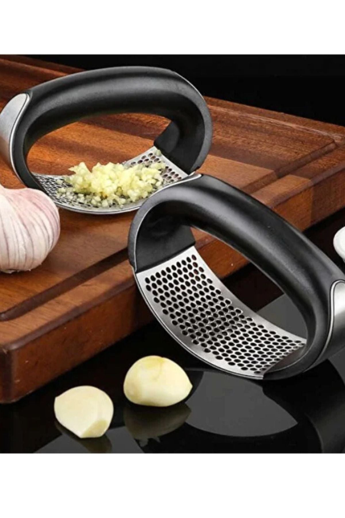 Anında Kapımda | Paslanmaz Çelik Sarımsak Ezici – Pratik & Dayanıklı Metal Sarımsak Ezeceği