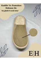 Anında Kapımda | Unisex Kadife Deri Detaylı EVA Taban Ev Terliği – Rahat, Hafif ve Şık Tasarım