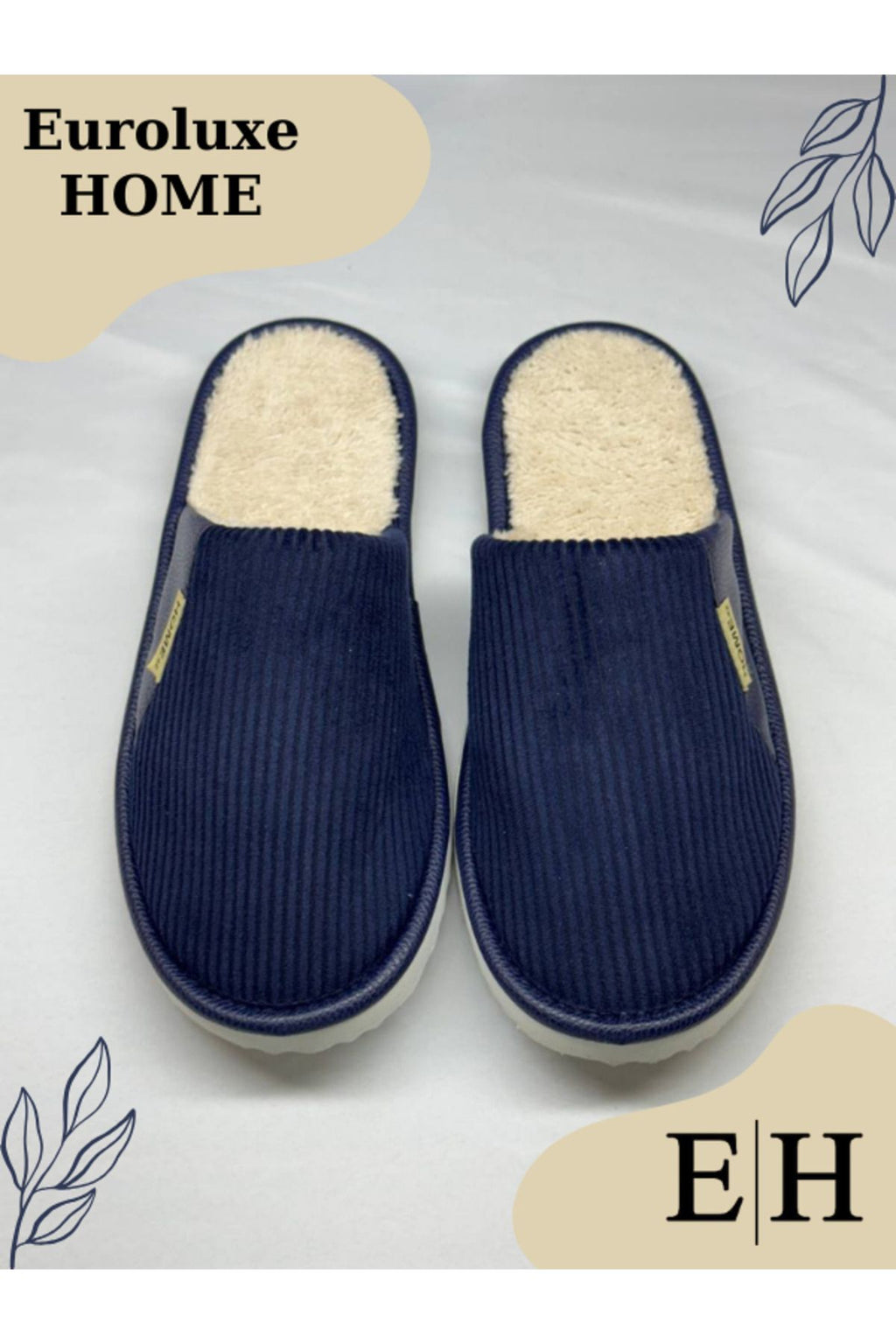 Anında Kapımda | Unisex Kadife Deri Detaylı EVA Taban Ev Terliği – Rahat, Hafif ve Şık Tasarım