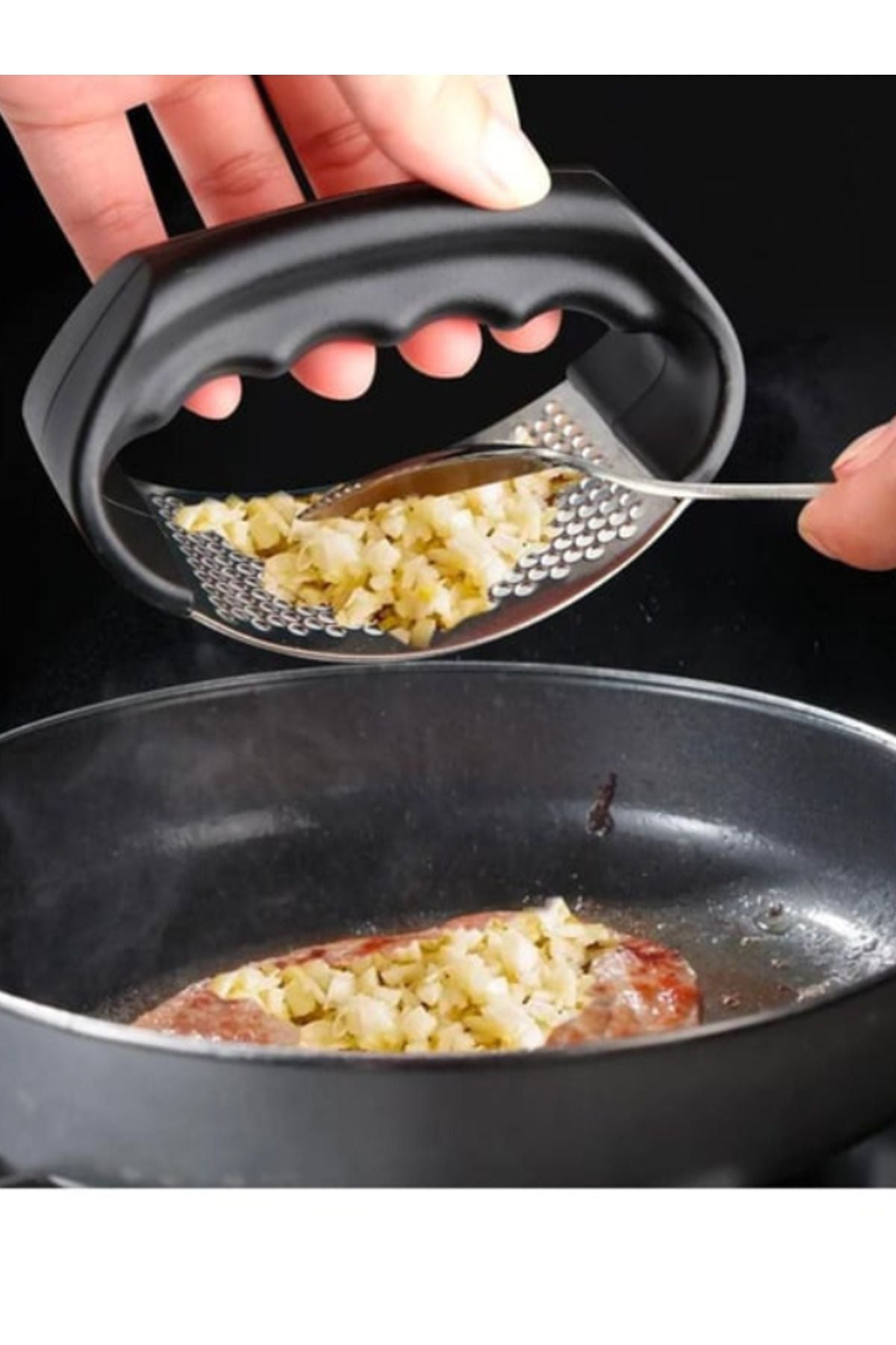 Anında Kapımda | Paslanmaz Çelik Sarımsak Ezici – Pratik & Dayanıklı Metal Sarımsak Ezeceği