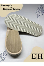 Anında Kapımda | Unisex Kadife Deri Detaylı EVA Taban Ev Terliği – Rahat, Hafif ve Şık Tasarım