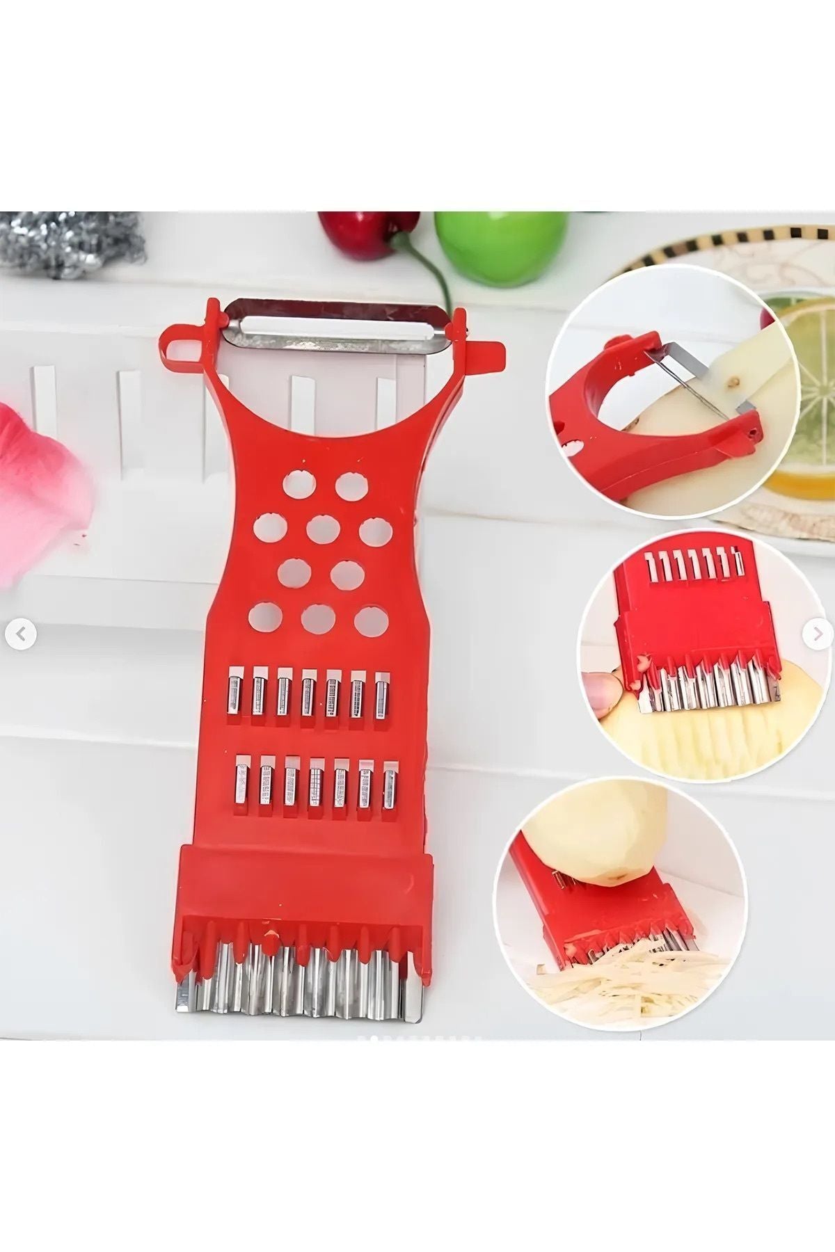 Anında Kapımda | Çok Fonksiyonlu Rende ve Soyacak – Sebze Meyve Doğrayıcı, Jülyen ve Dilimleyici