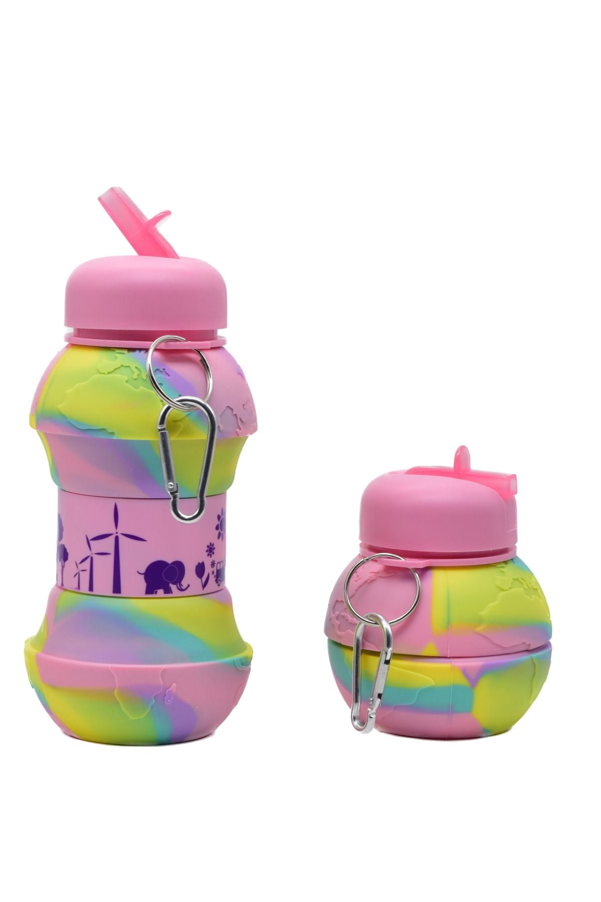 Anında Kapımda | Silikon Katlanabilir Sızdırmaz Pipetli Suluk – 550 ML Çocuk Okul ve Seyahat Matara