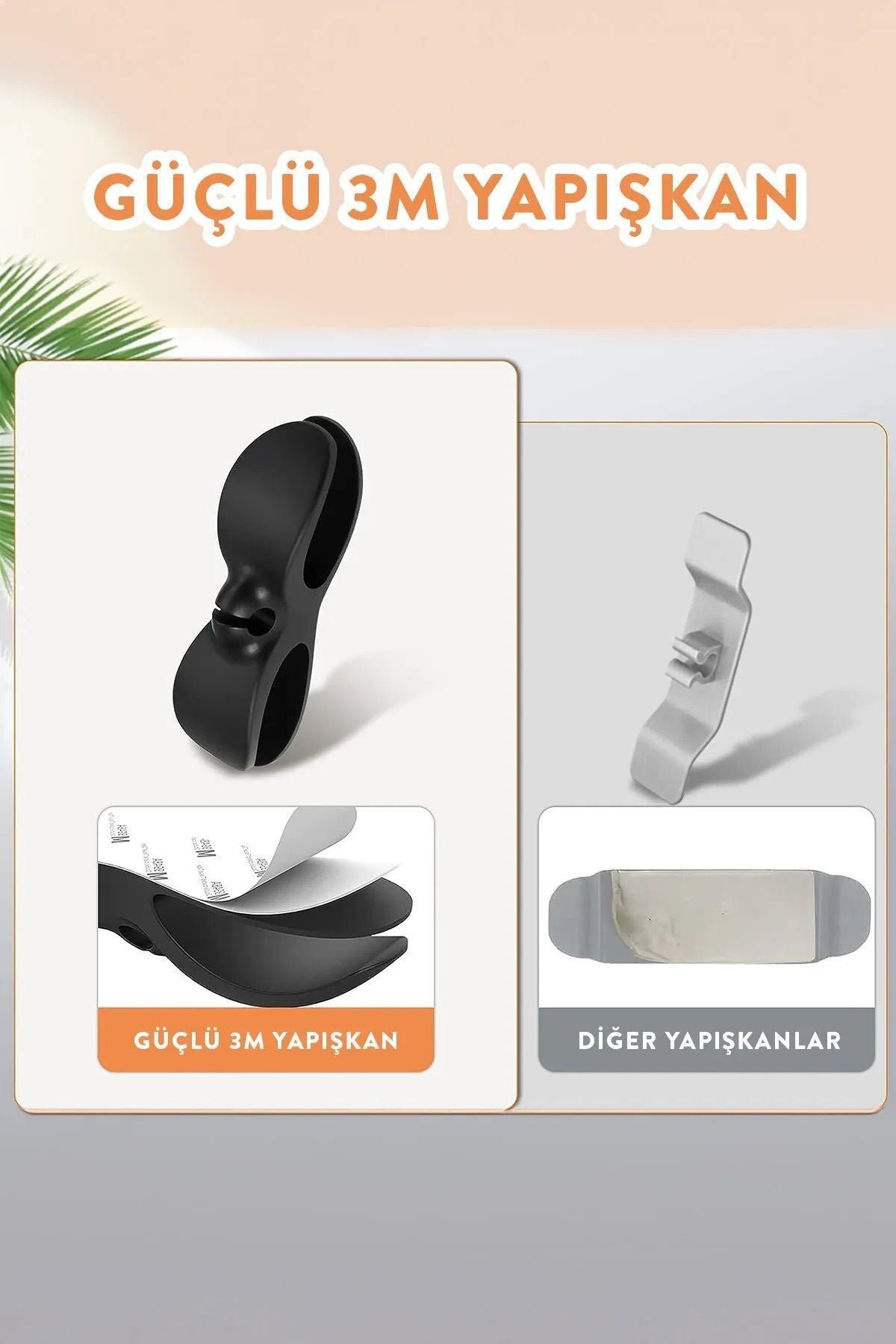 Anında Kapımda | 3’lü Yapışkanlı Kablo Sabitleyici Düzenleyici Çok Amaçlı Kablo Tutucu Toparlayıcı