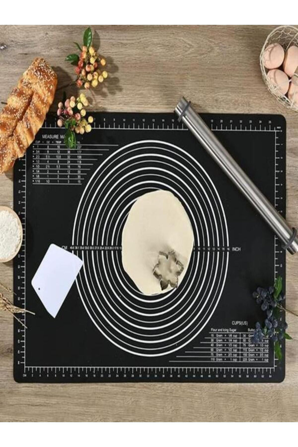 Anında Kapımda | Kaydırmaz Silikon Hamur Açma Matı – Büyük Boy Pratik ve Kullanışlı Hamur Örtüsü