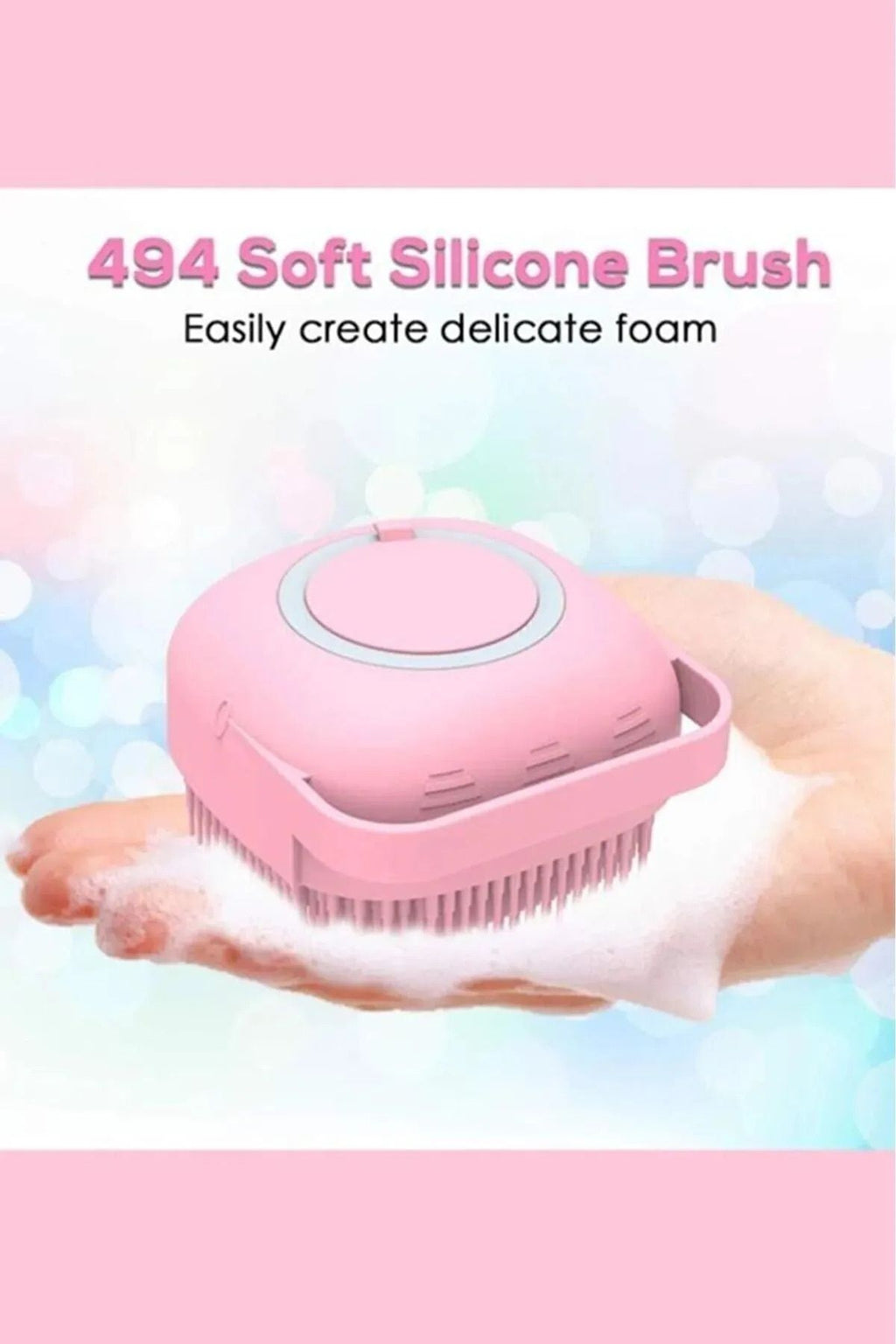 Anında Kapımda | Duş Jeli Hazneli Banyo Lifi Silikon Fırça Kese Çok Amaçlı Vücut Temizleme Peeling Kesesi