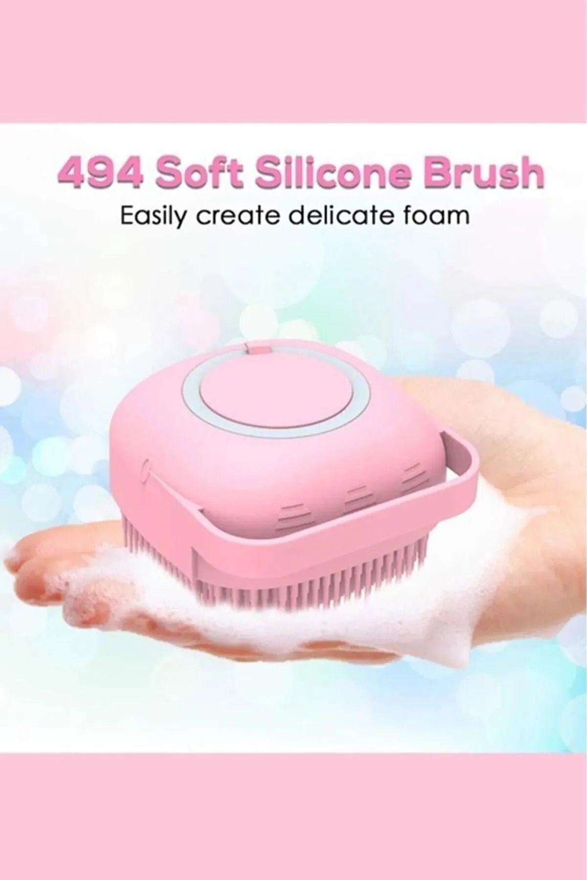 Anında Kapımda | Duş Jeli Hazneli Banyo Lifi Silikon Fırça Kese Çok Amaçlı Vücut Temizleme Peeling Kesesi