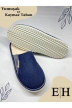 Anında Kapımda | Unisex Kadife Deri Detaylı EVA Taban Ev Terliği – Rahat, Hafif ve Şık Tasarım