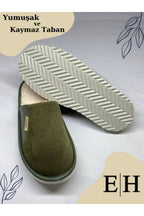 Anında Kapımda | Unisex Kadife Deri Detaylı EVA Taban Ev Terliği – Rahat, Hafif ve Şık Tasarım