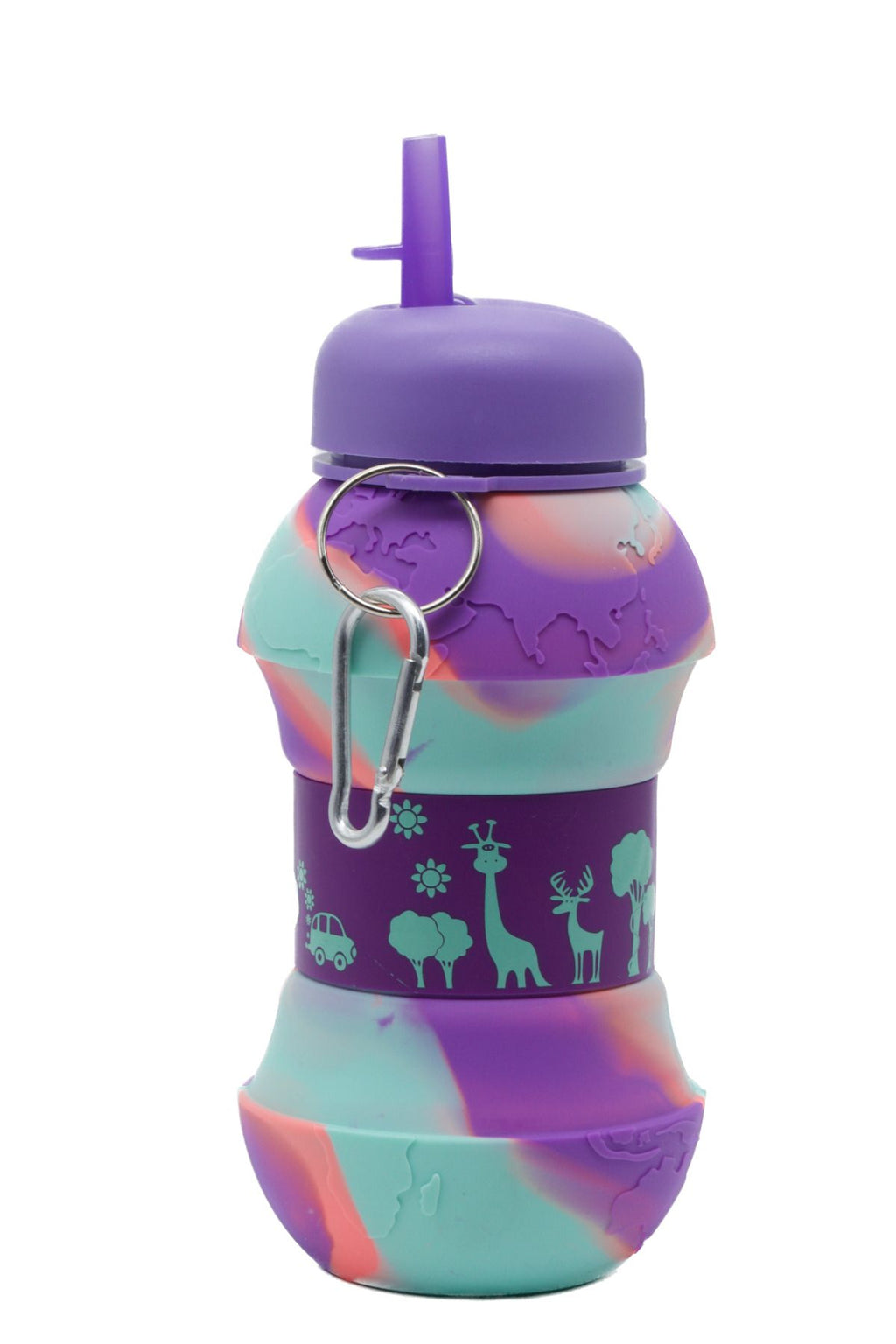 Anında Kapımda | Silikon Katlanabilir Sızdırmaz Pipetli Suluk – 550 ML Çocuk Okul ve Seyahat Matara