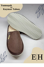 Anında Kapımda | Unisex Kadife Deri Detaylı EVA Taban Ev Terliği – Rahat, Hafif ve Şık Tasarım