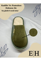 Anında Kapımda | Unisex Kadife Deri Detaylı EVA Taban Ev Terliği – Rahat, Hafif ve Şık Tasarım