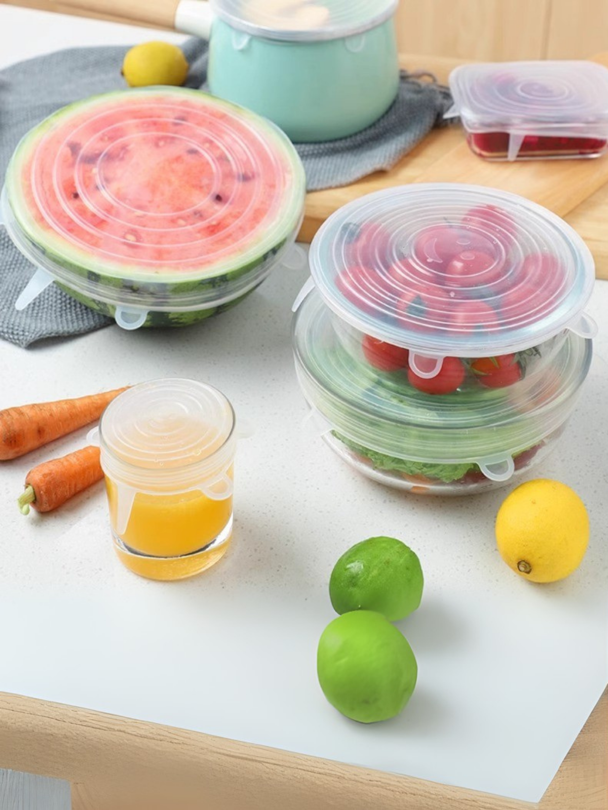 Anında Kapımda | 6’lı Tazeliği Koruyan Silikon Kapak Tabak Tencere Kapak Bonesi