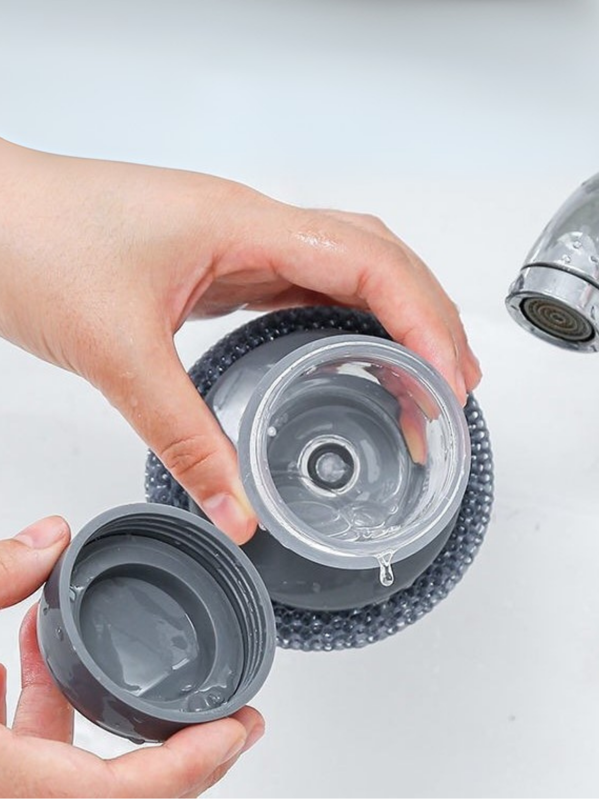 Anında Kapımda | Deterjan Hazneli Sihirli Bulaşık Teli Paslanmaz Pratik Temizleme Teli Mutfak Banyo Lavabo Temizliği